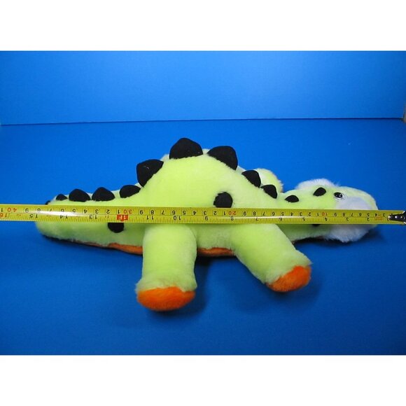 BJ Toys Neon Green Plush Dinosaur Toy With Black Spots  15" - Picture 9 of 10